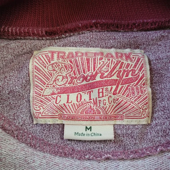 Trademark Brooklyn Cloth Burgundy Varsity Jacket Mens M Retro 90s Streetwear - Picture 9 of 14